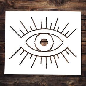 Evil Eye Stencil Template - Reusable Protection Symbol Stencils for Painting on Wood, Glass, Wall, Rock, Walls, Canvas, Glassware, Spray Painting, Airbrushing (7 x 9)