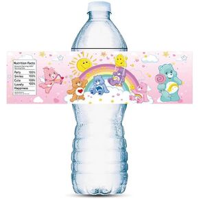 20PCS Water Bottle Labels for care cute bear Birthday Party Supplies The me Party Supplies Stickers Decorations for Kids care cute bear Birthday Party Favors