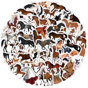 Horse Stickers Cute Horse Riding Stickers Pack 60PCS for Water Bottles Laptop Scrapbook, Waterproof Vinyl Decals Horse Gifts Stickers for Kids Teens Adults