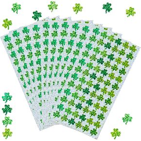 1440 Pcs St. Patrick's Day Shamrock Stickers Green Shamrock Stickers Self-Adhesive Clover Stickers Decorative Labels for DIY St Patricks Party Decorations Favor Supplies,20 Sheets