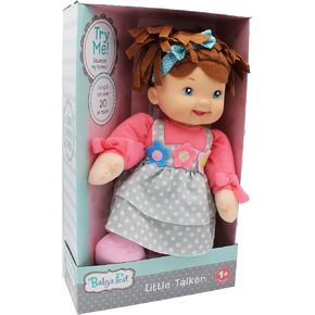 Goldberger's Baby's First: Little Talker Brunette Doll - Says 20 Random Phrases When Tummy is Pressed, Machine Washable - Safe for Children Ages 1 Year & Up