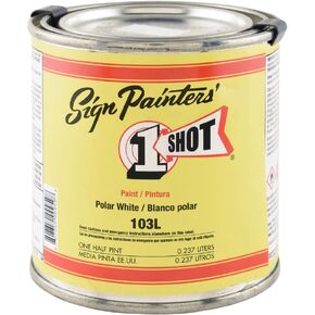 1 Shot Letter Enamel 103L Polar White 8 Oz