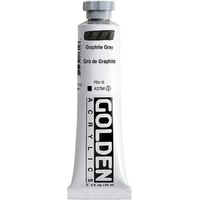 Heavy Body Acrylics by GOLDEN, Graphite Gray, 2 fl. oz. Tube, Professional Acrylic Paint, Opaque