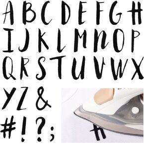 279 Pieces Iron on Letters 1.5 Inch A-Z Flock Letters Transfer Letters Christmas Stocking Letter Stickers Iron on Flocking Letters Alphabet for Graduation Cap Toppers (White)