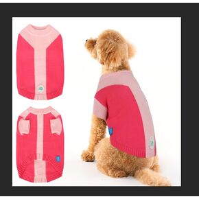 Round Neck Pullover Dog Sweater, Knitwear Clothes Sweaters for Dogs,Suitable for Various Seasons and Types of Dogs，(Pink Group, Size 2XL)
