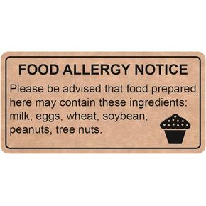 Allergy Sticker for Cake,1x2 inch 500pcs Allergy Sticker for Cake Food Bag,Box
