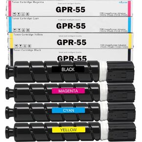 GPR55 GPR-55 High Yield Toner Cartridges Compatible Canon GPR55 GPR-55 Toner use for imagerunner Advance C5535i C5540i C5550i C5560i Printers. (4 Pack Black Cyan Magenta Yellow)