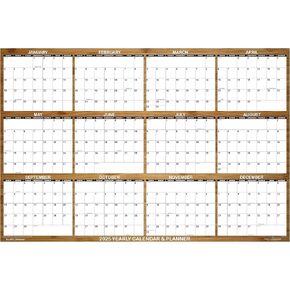 SwiftGlimpse 2025 Wall Calendar, 24" x 36" Designer Series, Large, Erasable, Yearly Wall Planner (Cool Water)