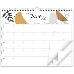 Guasslee Wall Calendar 2025-2026, 2025 Calendar Wall, 19-Month Planner Wall, 2025 Jun - 2026 Dec, 14" X 11.5" Monthly Calendar Spiral Bound with Thick Paper, Week Numbers for School Year Home Office