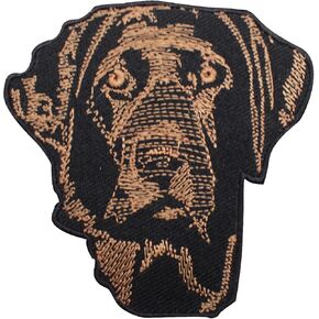Brown Labrador Dog face Patch Embroidered Iron on Sew on Patch Badge for Clothes etc. 8x8.5cm