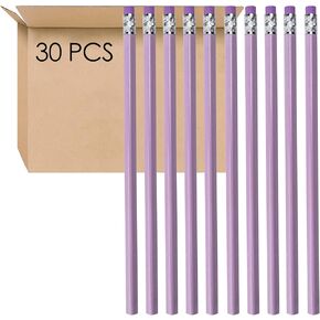 SHIDOW Pencils #2 Bulk, Pencils with Erasers, Wood-Cased Pencils, HB Pencils for Adults, Office (30PCS) (Purple)