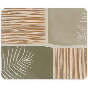 Tnuw Green Boho Pad Aealthetic Mouse Pad 9.4 × 7.9 بوصة ، نباتية نباتية محايدة غير قابلة للانزلاق موسباد للمكتب ديكور مكتب المبنى المكتبي ، بوهيميان المكتبي هدايا للنساء للأطفال