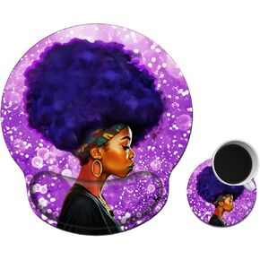 Ergonomic Mouse Pad with Wrist Rest Support + Cup Coasters,Thick Mousepad Relief Carpal Tunnel Pain, Mouse Pad with Non-Slip PU Base, Computer Mouse Pads for Wireless Mouse,Cyan Mandala