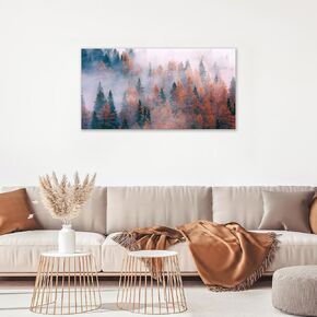 Large Wall Art Foggy Forest Tree Wall Decor for Living Room Nature Landscape Pictures Misty Scenery Paintings Canvas Prints Modern Home Artwork Decoration for Bedroom Office Framed 30x60 in