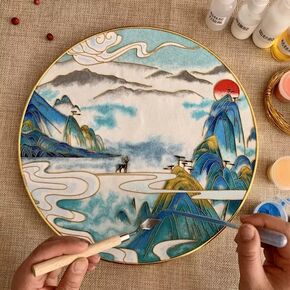 Cloisonne Filgree Monamel Paint by Numbers Kit ، كلها في واحدة مع أدوات ، حرفة DIY ، بداية للبالغين والمبتدئين ، تعليمات سهلة ، هواية للبالغين المراهقين من كبار السن ديكور المنزل المصنوع يدويًا