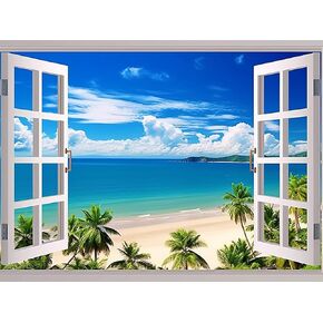 Bimkole 5D Diamond Painting Kits Beach Ocean Landscape, Full Drill Sky DIY Rhinestone Embroidery Set Paint with Diamonds Art by Number Kits Cross Stitch Home Wall Craft Decoration (12x16in)