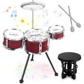 Upgraded Kids Drum Set, 5 Piece Toy Drum Set for Toddlers1-3 3-5 Band Rock Jazz Drum Musical Instrument Toys for Boys Girls Christmas Birthday Gifts