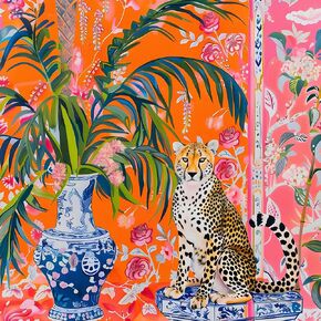 Springbok Cheetah and Ginger Jar 500 Piece Jigsaw Puzzle for Adults by Artist Sophia Clima