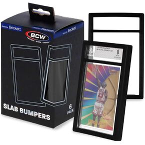 BCW Graded Card Slab Bumpers for BGS Slabs - Clear | 6-Pack Durable TPE Edge Protectors | Shields BGS-Standard Slabs from Scuffs, Chips & Impact Damage | Easy Fit & Non-Slip Grip for Trading Cards