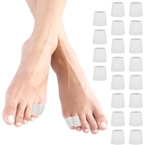 20 Pcs Silicone Toe Protectors, Open Pinky Toe Sleeves, Cuttable Gel Protector Toe Cushions Soft Toe Covers for Corn, Hammer Toes, Calluses, Bunion Blisters, Toenails Loss, Pain Relief