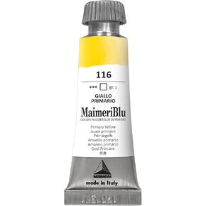 MaimeriBlu 12ml Single-Pigment Watercolor Paint - Primary Yellow PY97 Professional Watercolor Paint - Lightfast and Transparent Watercolor Paint Tube for Artists