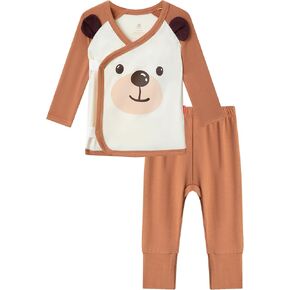 Bamboo Viscose Baby Boy Coming Home Outfit Long Sleeve Shirt and Footed Pant Newborn Outfit