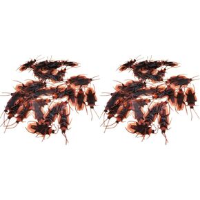 20Pcs Prank Fake Roaches Simulation Fake Rubber Cockroach Favorite Trick Joke Toys Look Real Realistic Plastic Bugs Novelty Cockroach for Party,Easter,Novelty and Gag Toys,Gag Toys and Practical Jokes