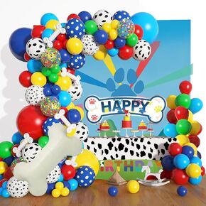 3rd Birthday Decorative Balloon Garland,155Pcs Paw Birthday Party Supplies, Dog Paw Balloons Garland Kit for Boys Girls Baby Shower Paw Theme Birthday Party Decorations