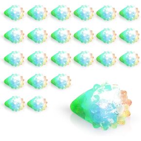 24 Pack - Clear, White LED Light Up Jelly Bumpy Rings