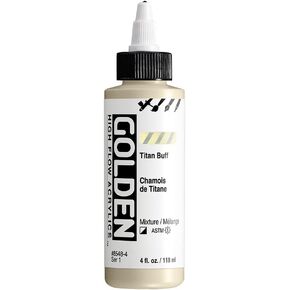 High Flow Acrylics by GOLDEN, Titan Buff, 4 fl. oz. Bottle, Professional Acrylic Paint, Semi-Opaque