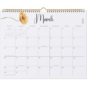 2025-2026 Wall Calendar, Jokotha 16 Monthly Calendar Runs from Mar 2025 to Jun 2026, 15" x 12", Twin-Wire Binding, The Perfect Wall Hanging Calendar Planner for Easy Organizing
