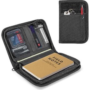 Damero Journal Cover Compatible with Field Notes Notebooks Moleskine Cahier 3.5 x 5.5, Pocket Notebook Cover with Key Ring and Pen Holder for Journal Notebook Planner (BAG ONLY)