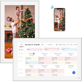 15.6 inch Smart WiFi Digital Calendar & Chore Chart, 1920x1080 FHD IPS Touch Screen Display for Family Planner, Smart Light Sensor, Wall-Mounted, Share Moments Instantly from Anywhere