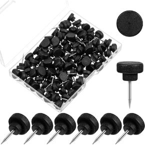 Gueevin 100 Pcs Wooden Push Pins Decorative Wood Thumb Tacks Map Tacks for Wall Hanging Bulletin Cork Foam Boards, Map Photos Calendar and Home Office Supplies with Box(Natural Wood)