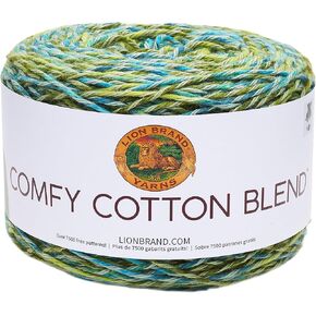 Lion Brand Yarn Comfy Cotton Blend Yarn ، Spring Meadow
