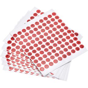 uxcell Round Number Stickers, 10mm Dia Number 1-100 Coated Paper Label 15 Sheets, Black Word/Orange Background