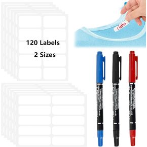 Self-Stick Clothing Labels - No Iron, Permanent Name Labels for Kids - Fabric Markers for Camp, School, Daycare Laundry Shop Supplies