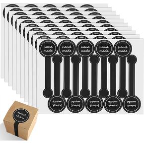 360 Pcs Handmade Food Baking Seal Stickerss, Self-Adhesive Bakery Stickers for Cookie Candies,Bakery Cake,Biscuit (Black)