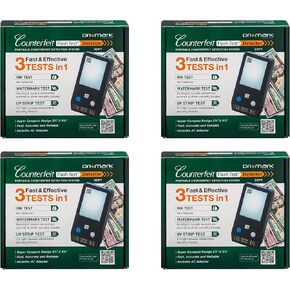 Dri Mark Flash Test Counterfeit Bill Detector, 3 Easy Tests in One Small Device, Watermark, Ink, Security Strip, Fast and Accurate Money Checker, Fake Currency Detection Machine, Maintenance Free