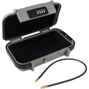 Mini Travel Safe Lock Box with Code Waterproof Travel Safe Box with Removable Wire Rope for Car Dorm Beach Hotel Personal Items Safe