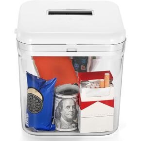 Timed Lock Box, Phone Lock Box with Timer, Rechargeable Time Locking Container, 6.5''x 6.5''x6.5'', Timed Lock Safe for Cell Phones, Snacks and Other Tempting Items