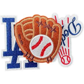 Fan Favourite Baseball Iron-On Patches are Ideal for Personalising Garments, with a Variety of Options for Men's and Women's Jackets, Backpacks and Denim Jackets. 3PCS Los Angeles