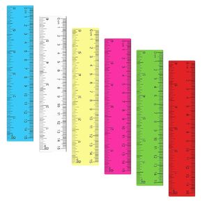Mabor 6 Inch Ruler 6Pcs Clear Plastic Ruler for School Office Home Straight Edge Ruler with Centimeters and Inches for Kids Drawing Ruler for Students Adults Colored Ruler for Classroom