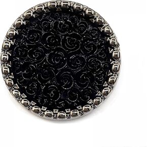 20 PCS Black Rose Round Coat Buttons for Sewing Crafts 1" Shank Button