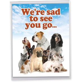 NobleWorks Oversize Retirement Greeting Card From Us 8.5 x 11 Inch with Envelope (1 Pack) Oversize Jumbo Co-Worker, Good Luck Big Retirement Wishes J2734RTG-US