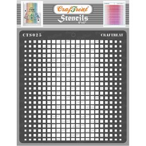 CrafTreat Reusable Geometric Stencils for Painting on Wood, Wall, Tile, Canvas, Paper, Fabric and Floor - Ombre Square Stencil - 6x6 Inches - DIY Art and Craft Stencils - Square Template