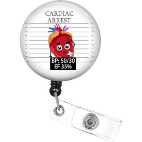 Retractable Badge Reel with Swivel Alligator Clip, Smliey Face Coffee Cute Nurse ID Badge Holder for RN Nursing Doctor Teacher