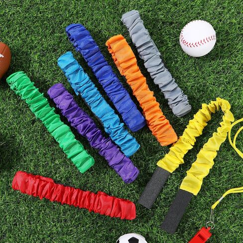 Augshy 8pcs 3 Bands Bands Resced Tie مرنة ، ألوان متنوعة لـ Relay Race Game Game Field Field Field Backyard Game Party Supplies in Kuwait