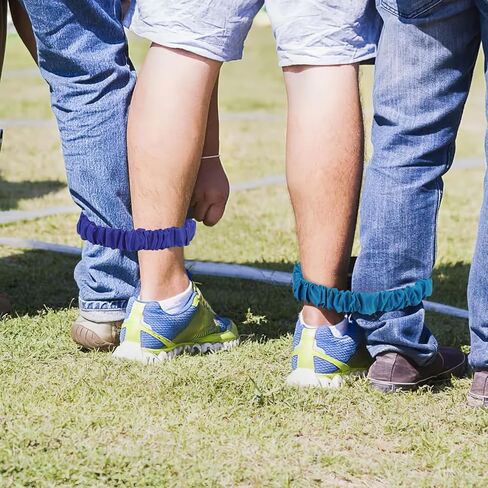 Augshy 8pcs 3 Bands Bands Resced Tie مرنة ، ألوان متنوعة لـ Relay Race Game Game Field Field Field Backyard Game Party Supplies in Kuwait