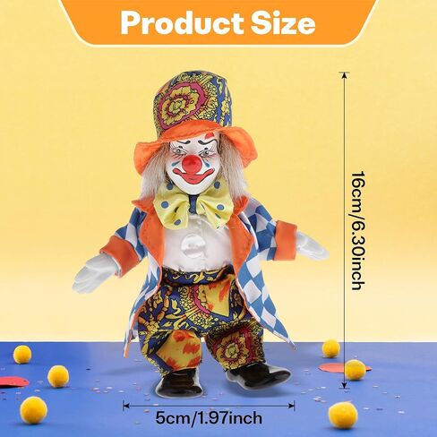 Esquirla 16cm Porcelain Clown Doll Harlequin Doll with Beautiful Outfit Hat for Kids Toys, Home Decoration Ornament in Saudi Arabia